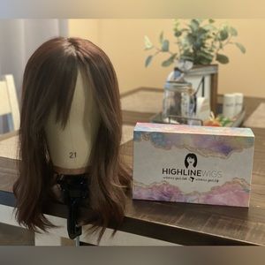 Highline Wigs Dark Lexie Hair Topper & wig stand